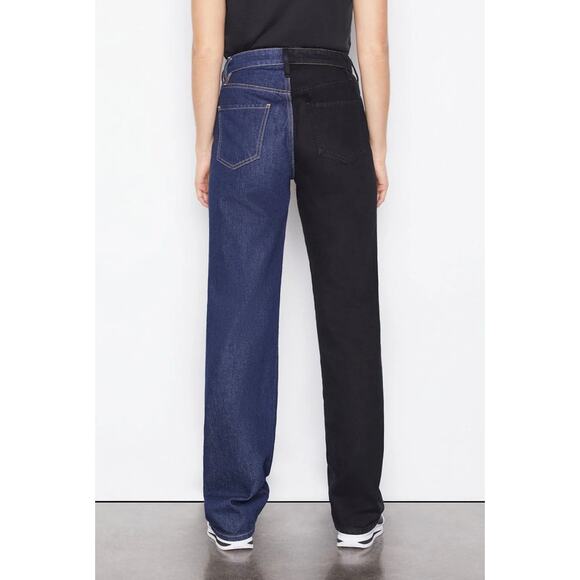 FRAME Womens Le Jane Colorblock Relaxed Jeans Size 23 Blue Black Dell Noir NWT - Picture 5 of 14